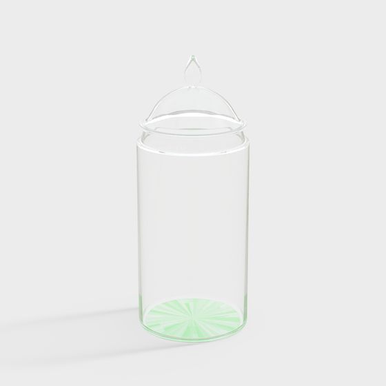 Elegant Transparent Glass Jar 3D model