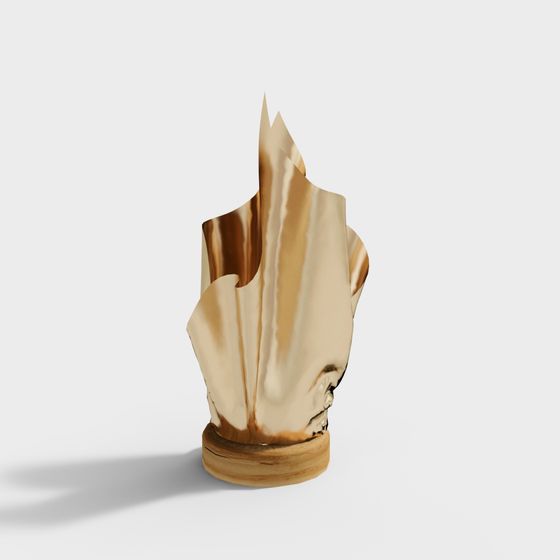 Golden Flame 3D model for Creative Projects