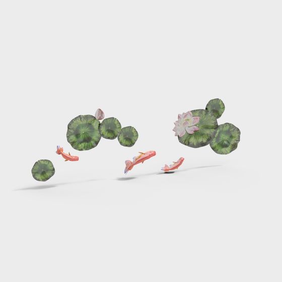 Lotus Pond Scene 3D model