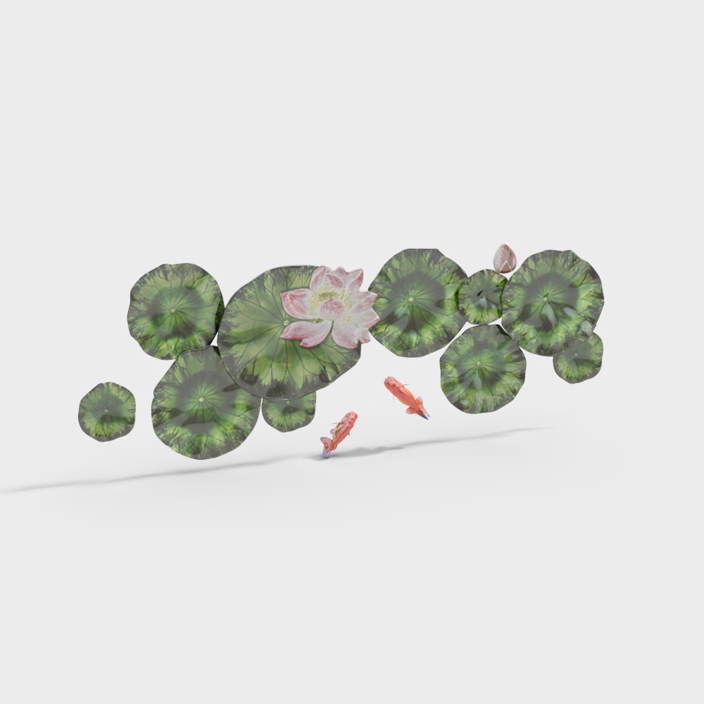 Fish flower lotus leaf