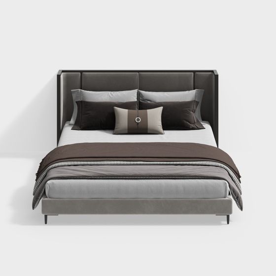 Urban Comfort Bed 3D model for Modern Interiors