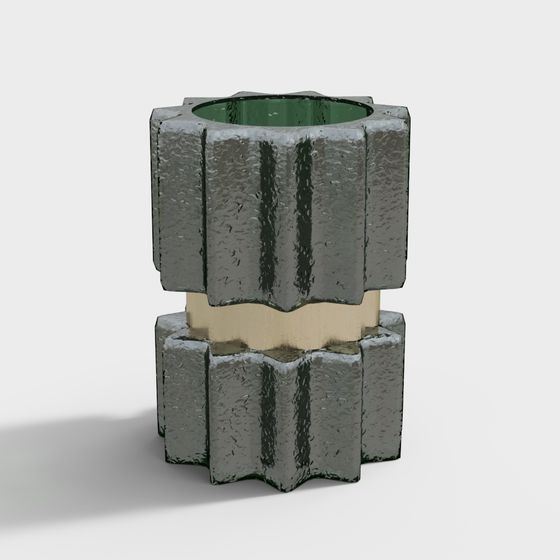 Stylish Low-Poly Industrial Gear 3D Model