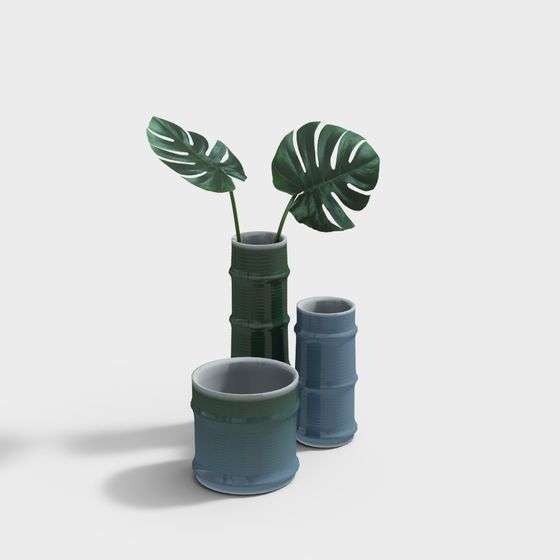 Unique Bamboo Vase 3D model