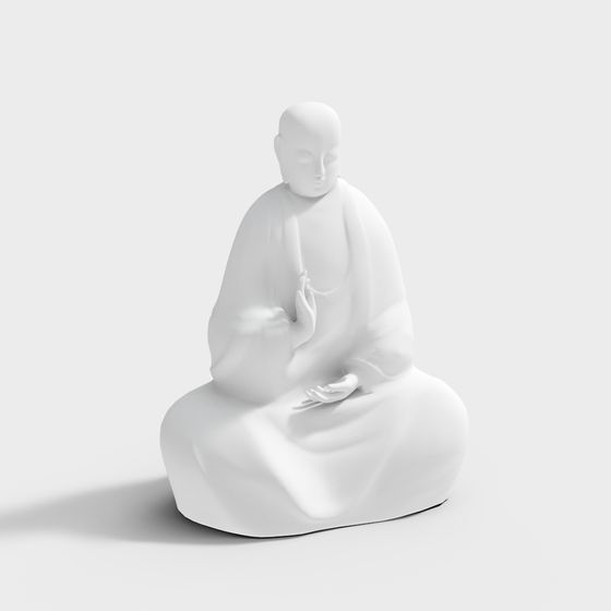 Meditating Zen Master 3D model