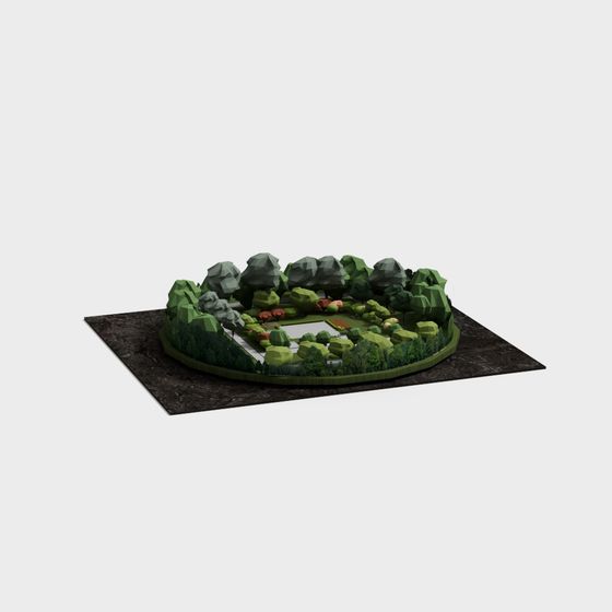 Low-Poly Forest Path 3D Model
