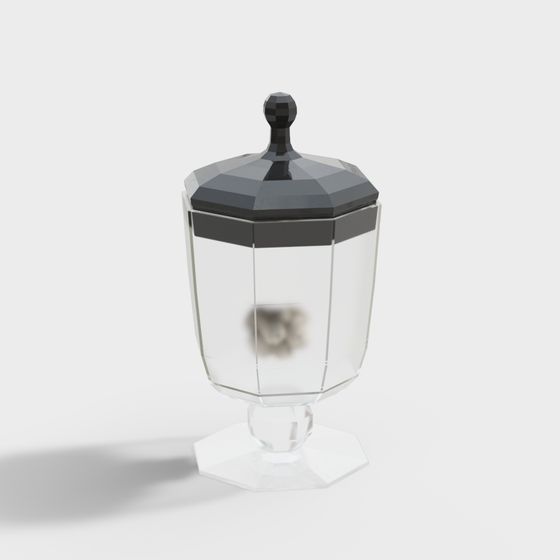 Elegant Storage Jar 3D model with Geometric Charm