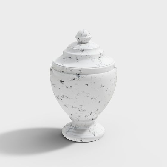 Elegant Marble Vase 3D model for Modern Art Spaces