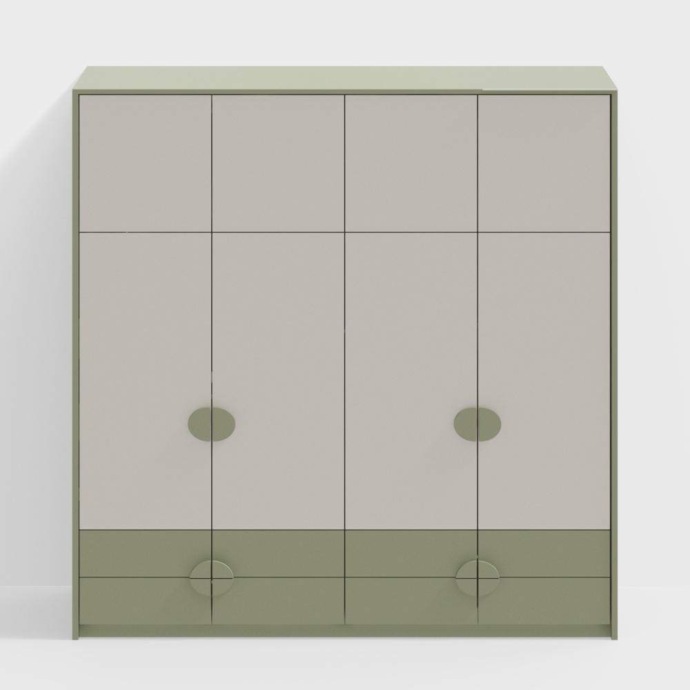 Cremefarbiger Kinderkleiderschrank