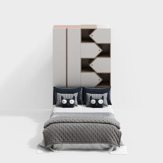 Charming Kids Bedroom Furniture 3D model