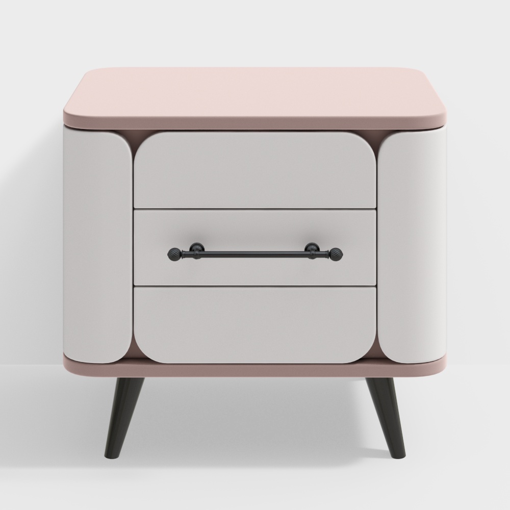 Cream children's nightstand