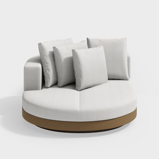 Stylish Round Sofa 3D model for Modern Homes
