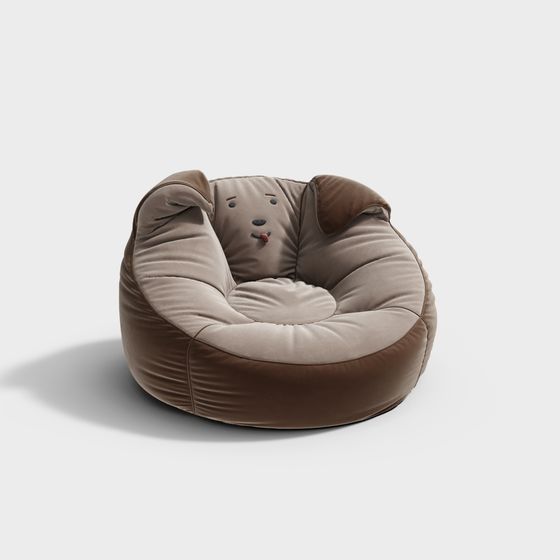 Charming Low-Poly Bean Bag Chair 3D Model