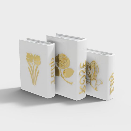 Floral Elegance Bookshelf 3D model