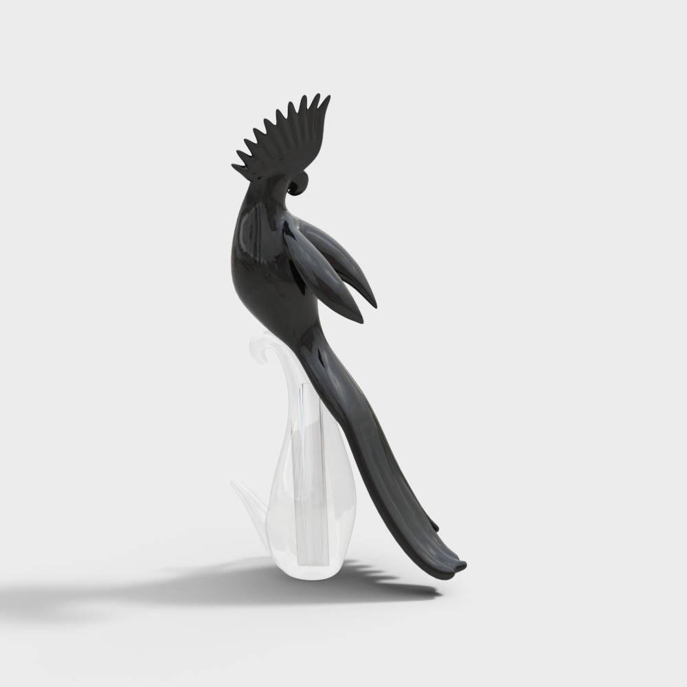 Elegant Low-Poly Rooster 3D Model