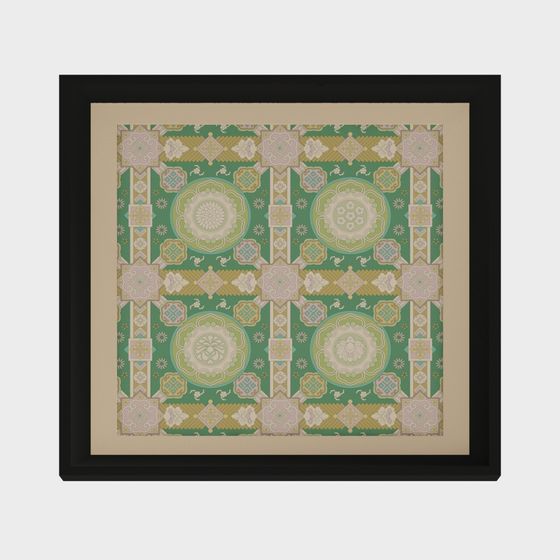 Vintage Green Low-Polygon 3D Model Art Piece