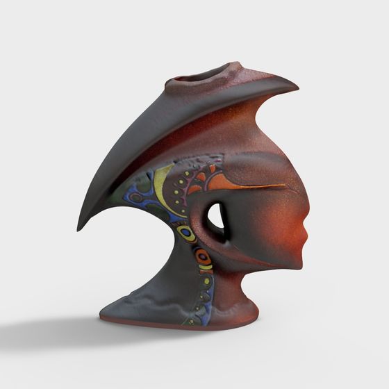 Futuristic Warrior Helmet 3D model