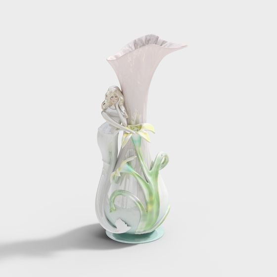 Dreamlike Blossom Fairy Low-Polygon 3D model