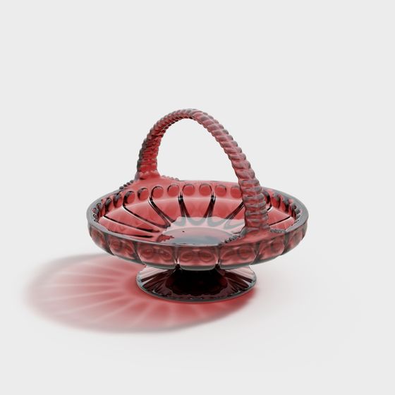 Retro Glass Basket Low-Poly 3D model