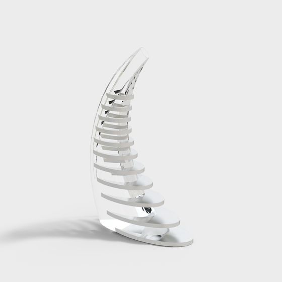 Stylish Low-Poly Spiral Staircase 3D model