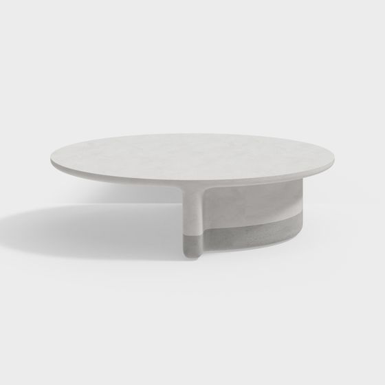 Concrete Round Table 3D model