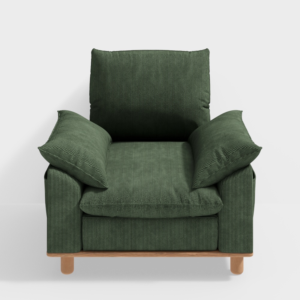 Ngôn ngữ Arbor - Ghế sofa nhỏ bọc vải gỗ nguyên khối