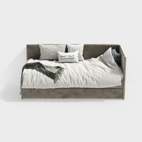 Gray Modern Sofa Bed 3D Model
