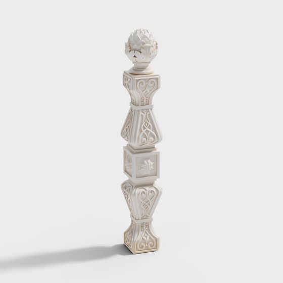 Charming Art Nouveau Column 3D model for Creative Projects
