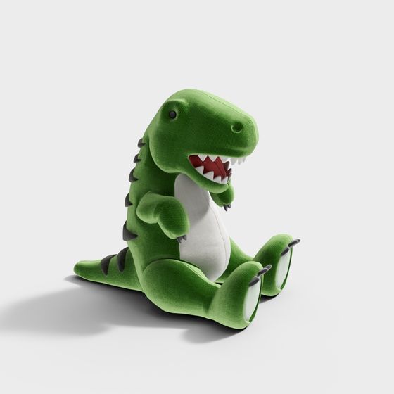 Cute Low-Poly Dinosaur 3D Model - Green宝