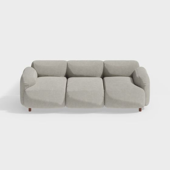 Stylish Minimalist 3D Sofa Model for Modern Spaces
