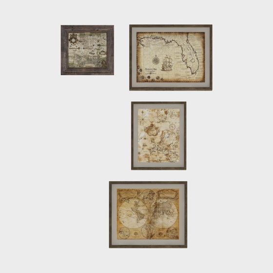 Exploration Map Collection 3D model