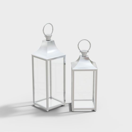 Elegant Metal Lantern 3D model for Modern Design