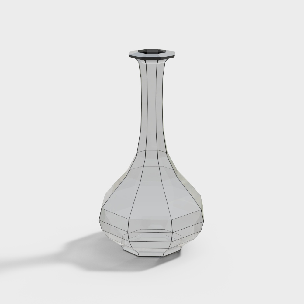 Prismatic Vase 3D Model – Minimalist Geometric Design