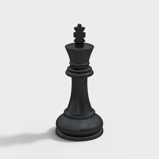 Low-Polygon Black King Chess Piece 3D model