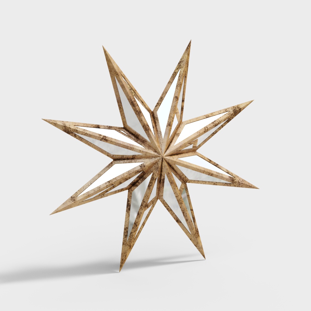 Starlight Mirror 3D Model – Low-Poly Metallic Design