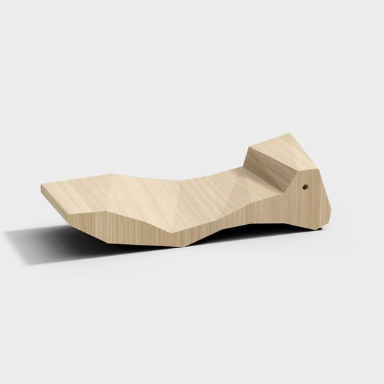 Wooden Lounge Chair 3D model