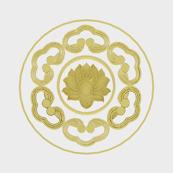 Elegant Golden Lotus 3D model
