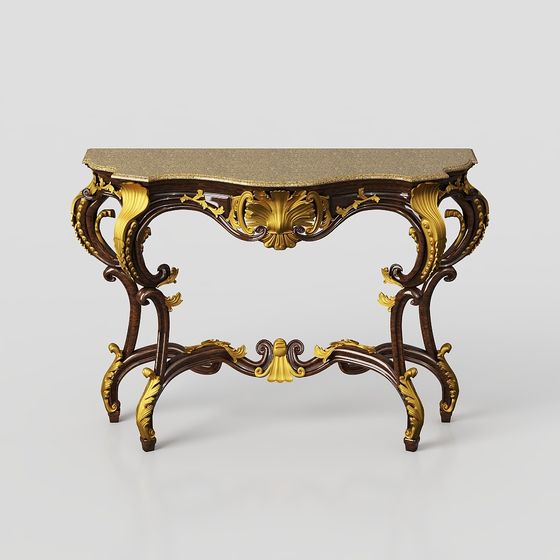 Luxurious Rococo Console Table 3D model for Design Projects