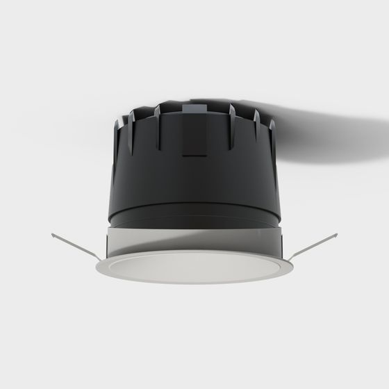 Unique Low-Polygon Black Metal Spotlight 3D model