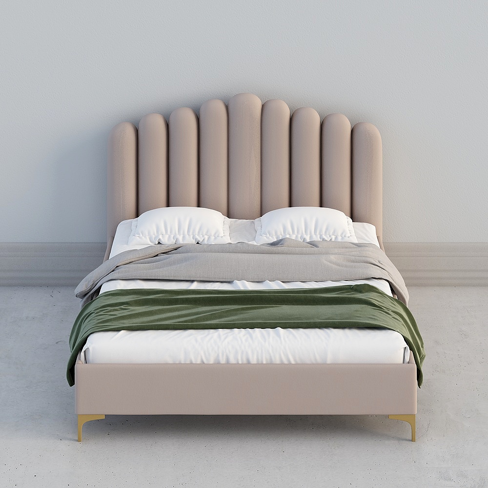 Giường đôi vải mềm Bắc Âu Vivian 271E-19-1.2m