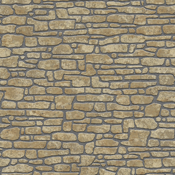 Cultural Stone 3D Model - Soft Material in Golden Finish