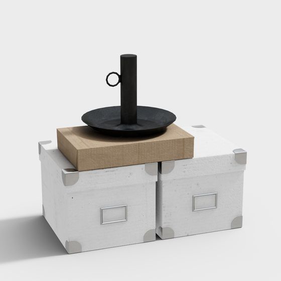 Minimalist Candle Holder 3D Model for Urban Spaces