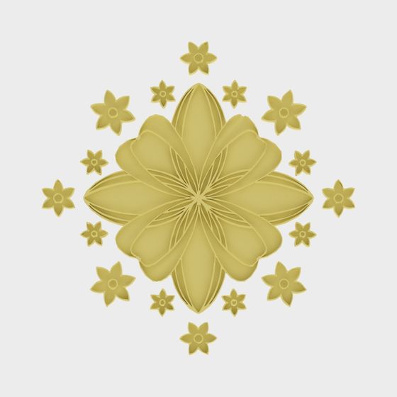 Elegant Low-Polygon Flower 3D model