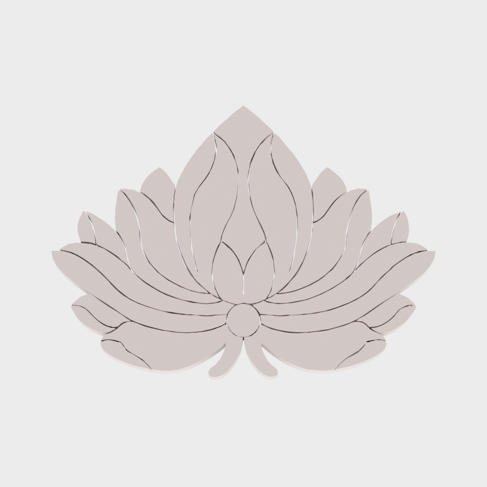 Lotus Bloom Low-Poly 3D Model
