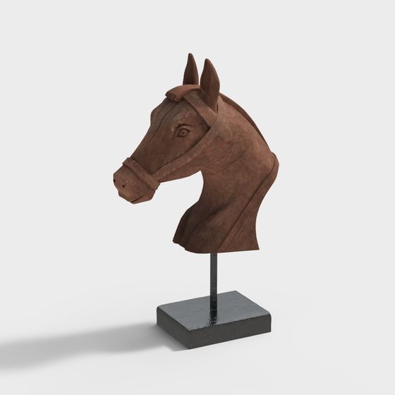 Elegant Low-Poly Horse Head 3D model for Creative Projects