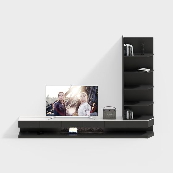 ผนังพื้นหลังทีวีเรียบง่าย