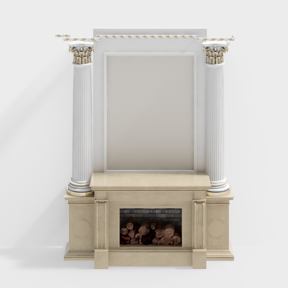 เตาผิงที่เรียบง่ายแบบยุโรป