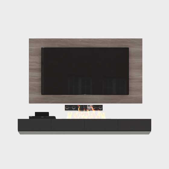 Stylish Fireplace TV Stand 3D model for Modern Interiors