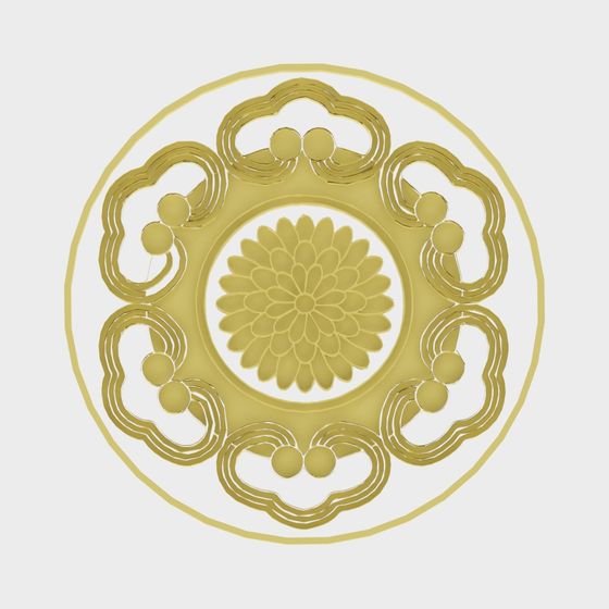 Exquisite Golden Floral 3D model for Creative Designs