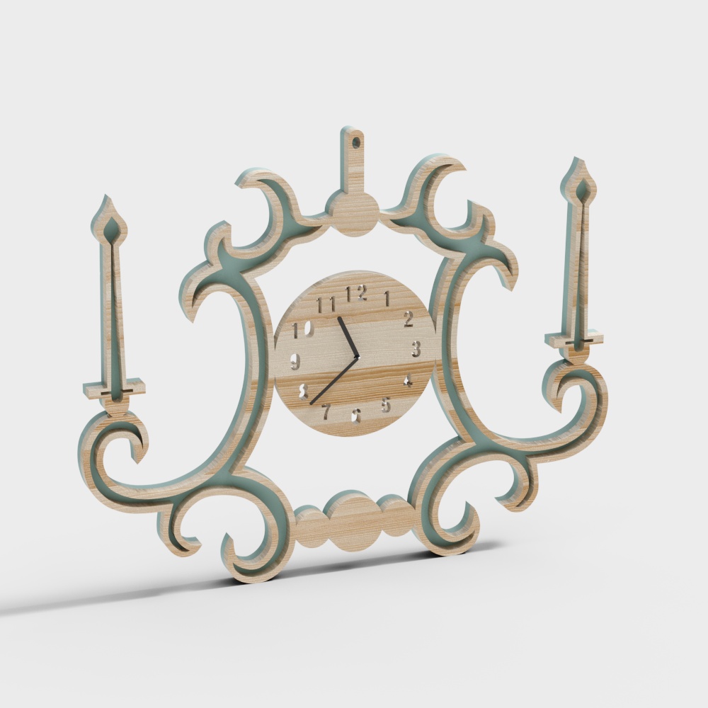 retro wrought iron clock