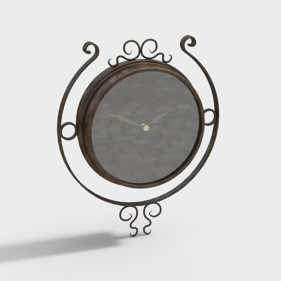 Vintage Iron Wall Clock 3D model